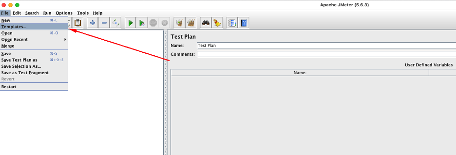 Accessing pre-defined templates.