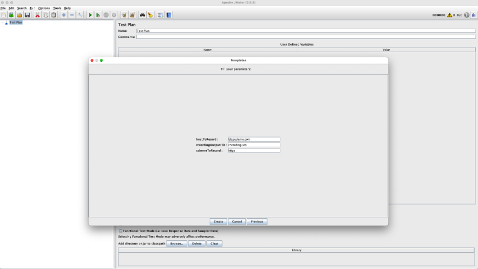 Recording the BlazeMeter dummy site.