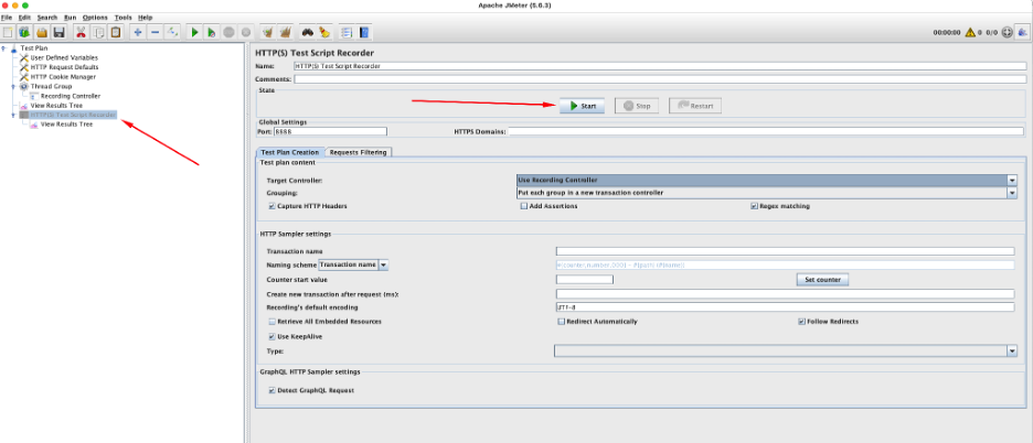 JMeter generates a test plan.