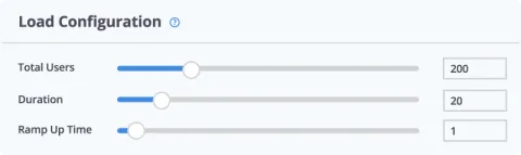 BlazeMeter load configuration screenshot.
